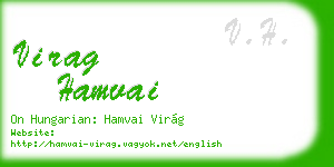 virag hamvai business card