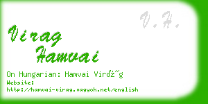 virag hamvai business card